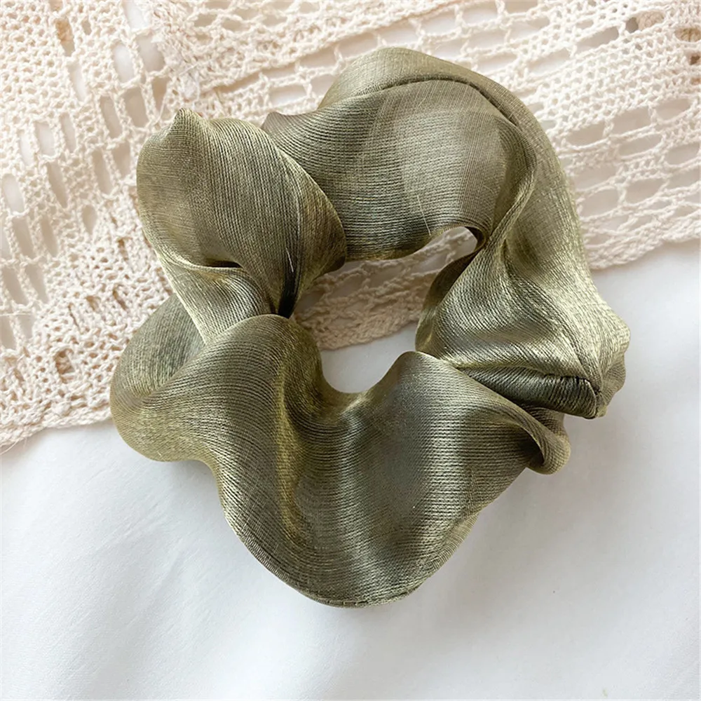 1 шт. Женские однотонные прозрачные Сатиновые резинки для волос резинка