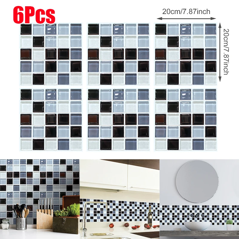 

Imitation Mosaic Sticking Bathroom Kitchen Wall Stair Tile Sticker 3D European Wall Paste For Bathroom And Living Room