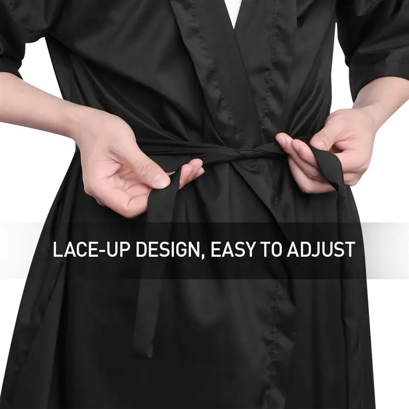 

1pc Hair Salon Smock Salon Client Gown Robes Cape Hair Salon Hair Cutting Smock For Clients Kimono Style Hairdressing Tool