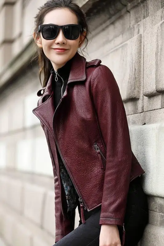 

Spring and autumn 2020 new Turkish sheep leather real leather dress women short thin motorcycle leather coat women's small coat