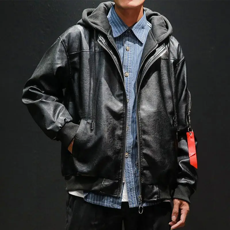 

Осень-зима 2021 Молодежная свободная мотоциклетная одежда с капюшоном и длинными рукавами в Корейском стиле