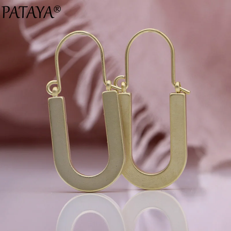 PATAYA, новинка, Yakin, уникальные серьги-гвоздики, с буквой U, панк, серьги для женщин, Овальные, гладкие, для свадьбы, на каждый день, вечерние, гипербола, модное ювелирное изделие