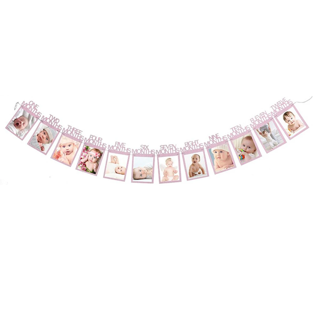 12 месяцы фоторамка баннер первый декорации с днем рождения настенный 1st для
