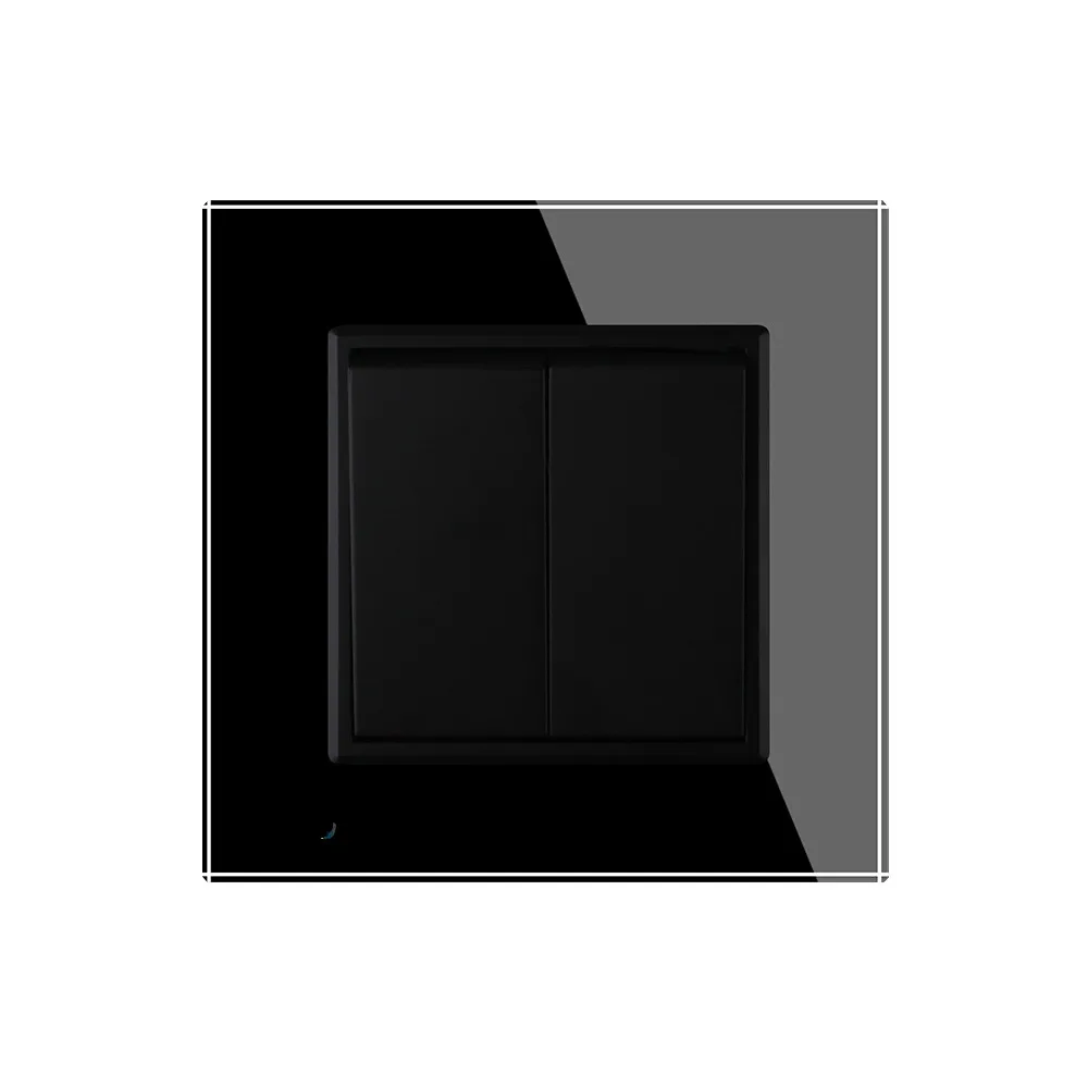 Livolo производитель Роскошная стеклянная панель Blackcrystal две банды кнопочный