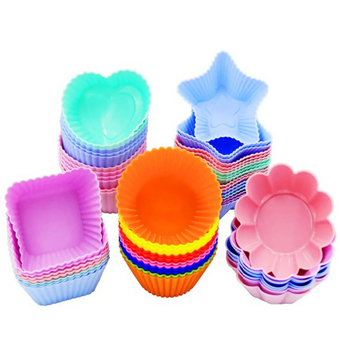 6 шт. антипригарная и термостойкая многоразовая круглая звезда сердце