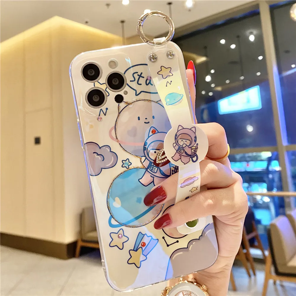 luxury gold foil silicone case for iphone 12 11 pro xs max mini se x xr 6 7 8 plus girly glitter quicksand wrist bracket cover free global shipping