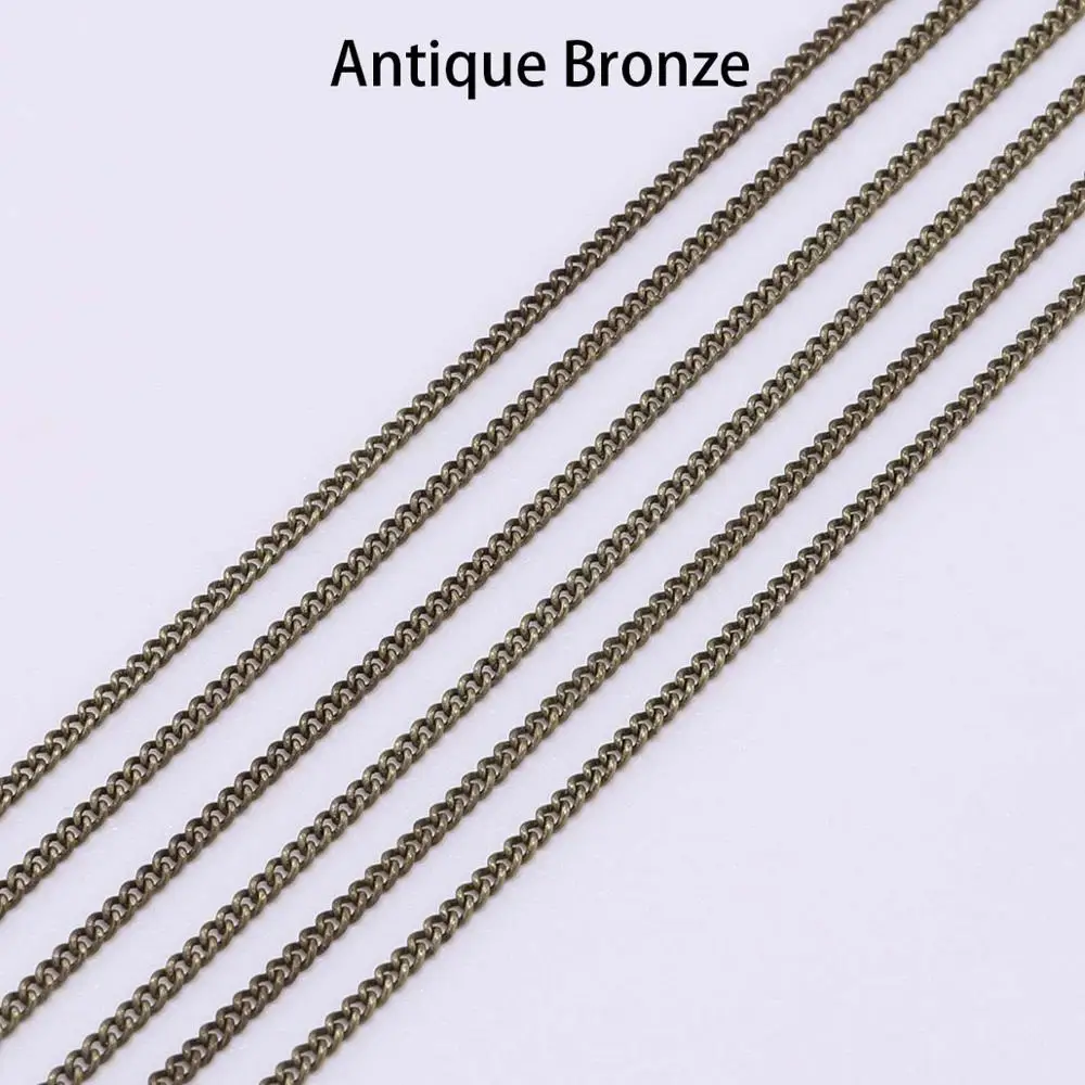 Antique Bronze 5 м/лот серебряное/золотое/бронзовое ожерелье цепи для изготовления ювелирных изделий материалы ручной работы DIY ожерелье цепь поставки - Цвет: Antique Bronze