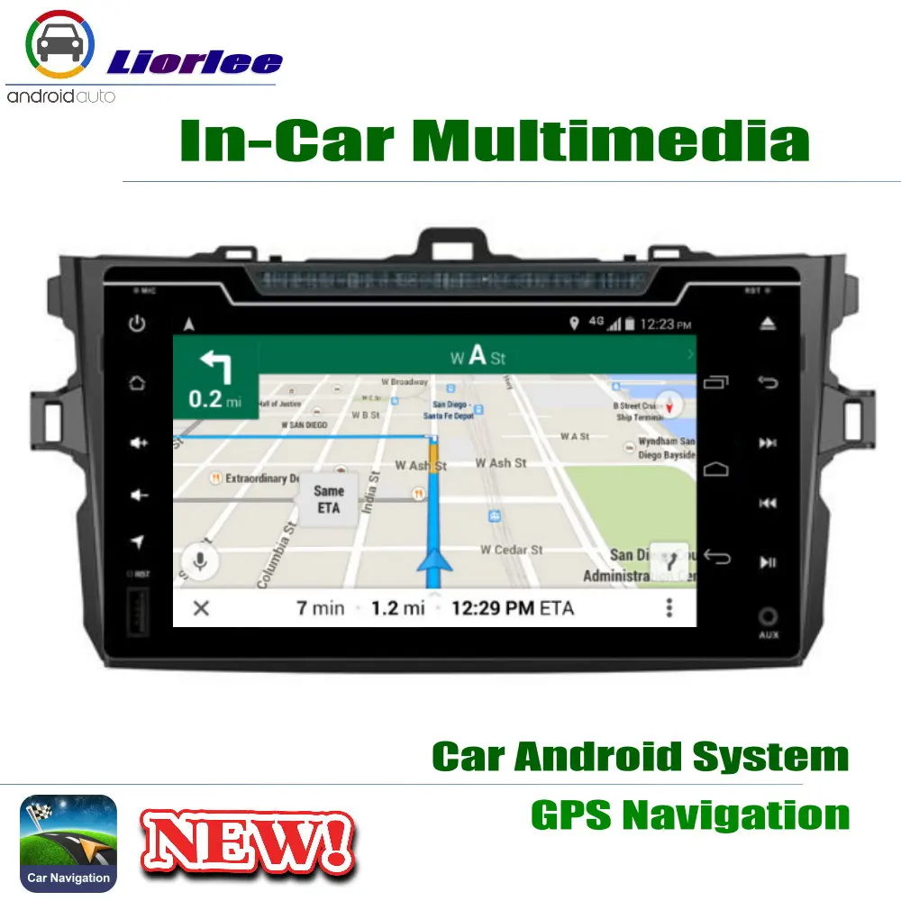 Автомобильный плеер для Toyota Corolla (E140) Sedan 2006-2013 GPS-навигация Android 8 Core A53 процессор
