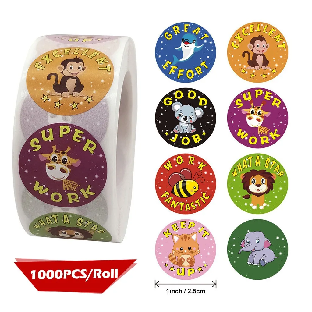 1000 шт. школьные наклейки 1 дюйм принадлежности для учеников Обучающие