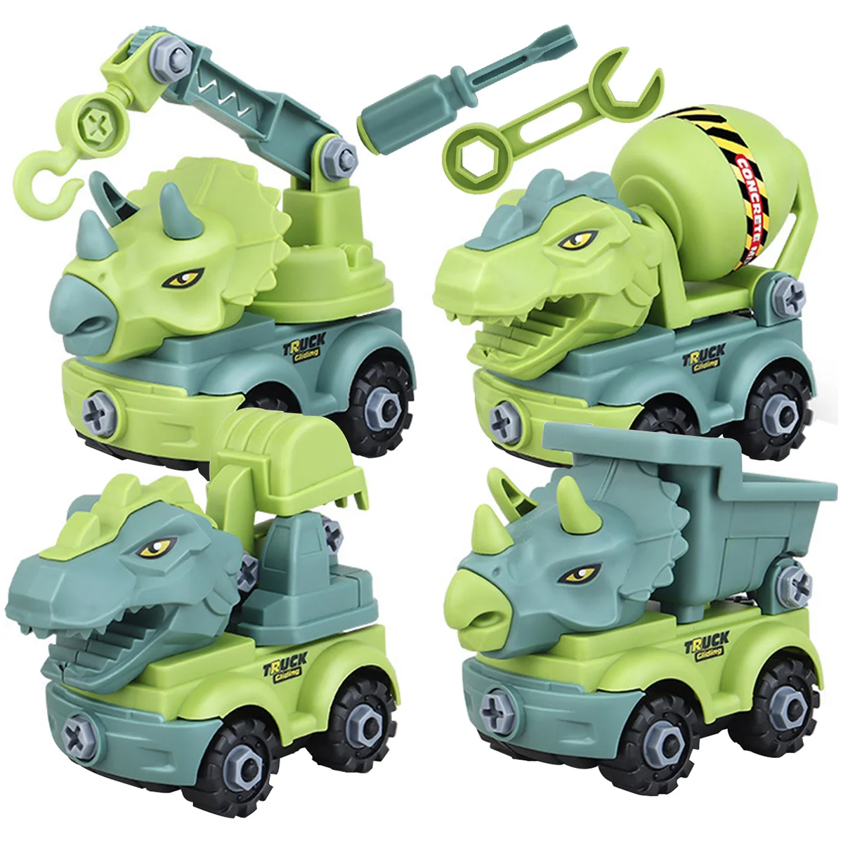 

Children Montessori Dinosaur Construction Toy Set Kids Engineering Car Model Disassembly Assembly Dinosaur for Christmas Gift