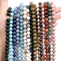 45 styles natural stone beads india agate aquamarine tiger eye lapis lazuli beads for jewelry making bracelet diy accessories