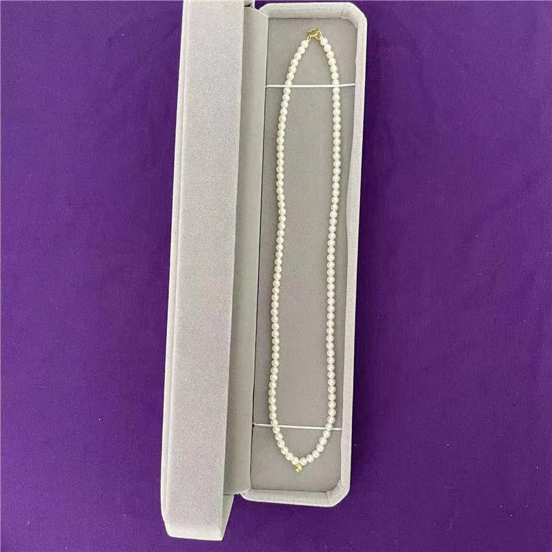 

Tiny Baby Pearls Necklace for Women 3-3.5mm AAA Vintage 14K Collier Femme