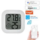 Датчик температуры и влажности Tuya Wi-Fi, комнатный гигрометр, термометр, детектор, дистанционное управление, поддержка Alexa Google Home