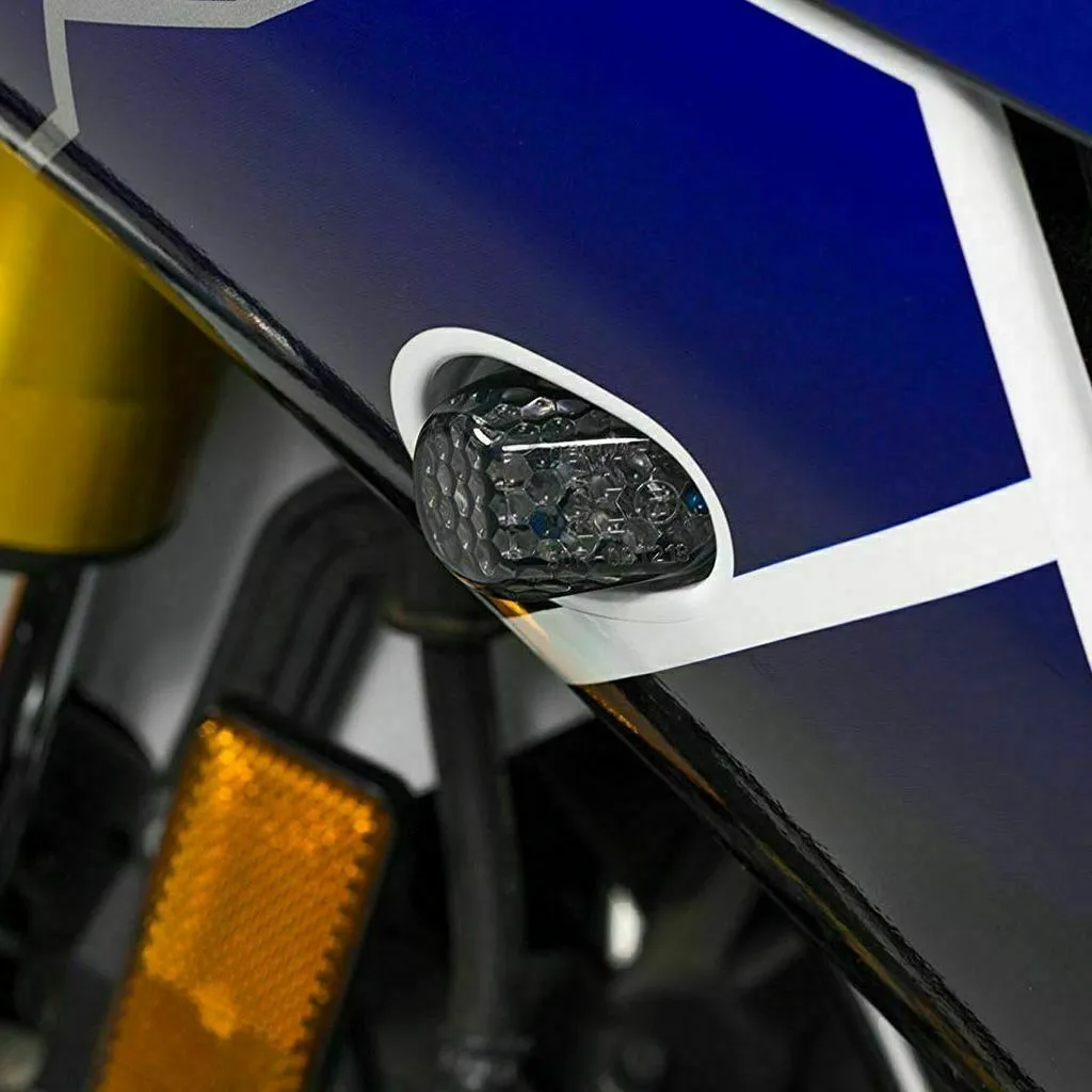 

Smoke Lens Motorcycle Turn Signal Lights Waterproof 2X Amber Flush Mount