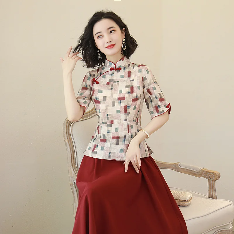 Винтажное женское платье большого размера 3XL из хлопка и льна Qipao, длинное летнее Новое китайское платье Cheongsam, Повседневное платье в китайском стиле Vestidos