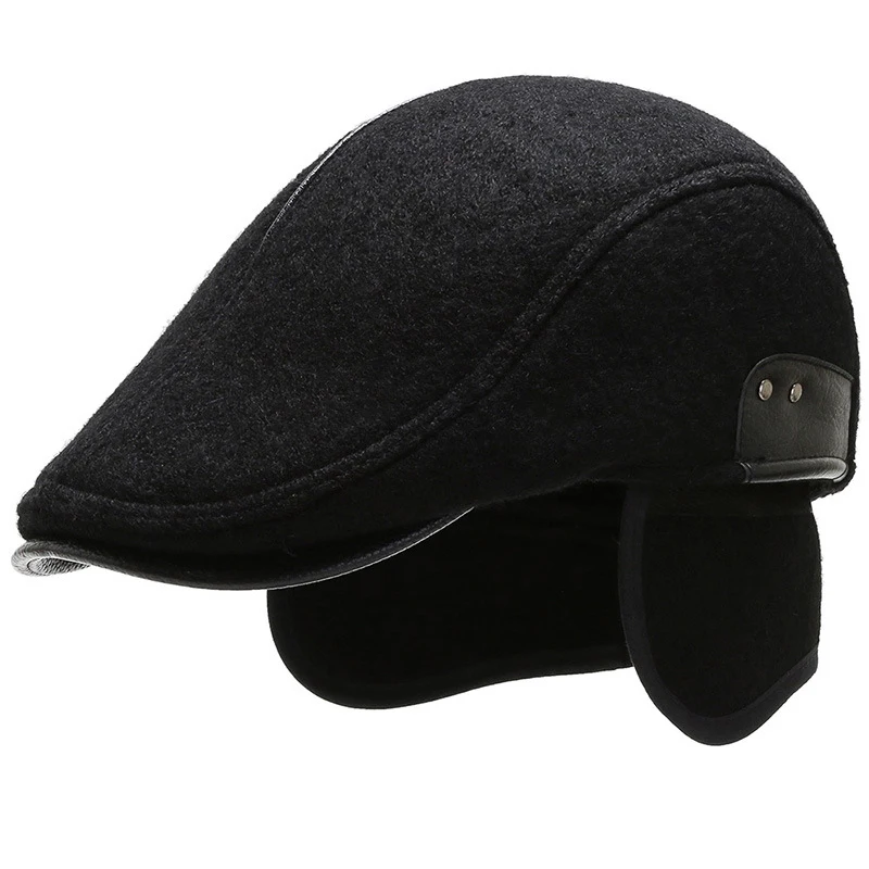 HT2727 зимние шапки для мужчин толстые теплые наушники кепки s мужские шерстяные