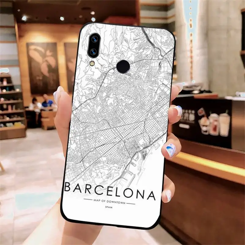 

Ins Travel Country Sketch City Map Phone Case For Xiaomi Redmi note 7 8 9 t k30 max3 9 s 10 pro lite