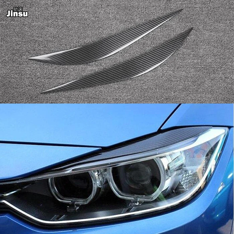 Углеродного волокна фары брови наклейки на веки для BMW F32 F33 F36 F82 M4 передняя фара 420i
