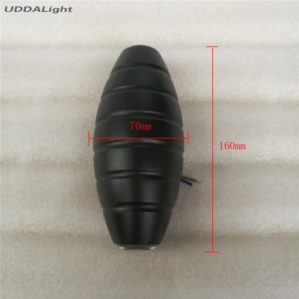 Вверх вниз светильник Открытый настенный черный IP65 Водонепроницаемый Сад