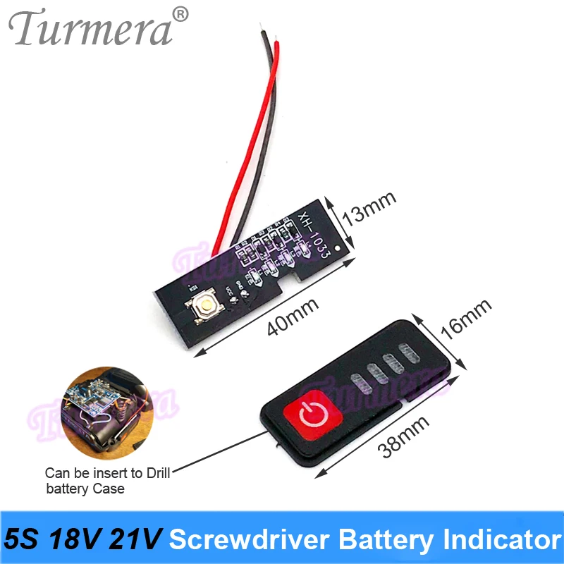 5S 18V 21V электрическая дрель шуруповерт индикатор емкости батареи светодиодный