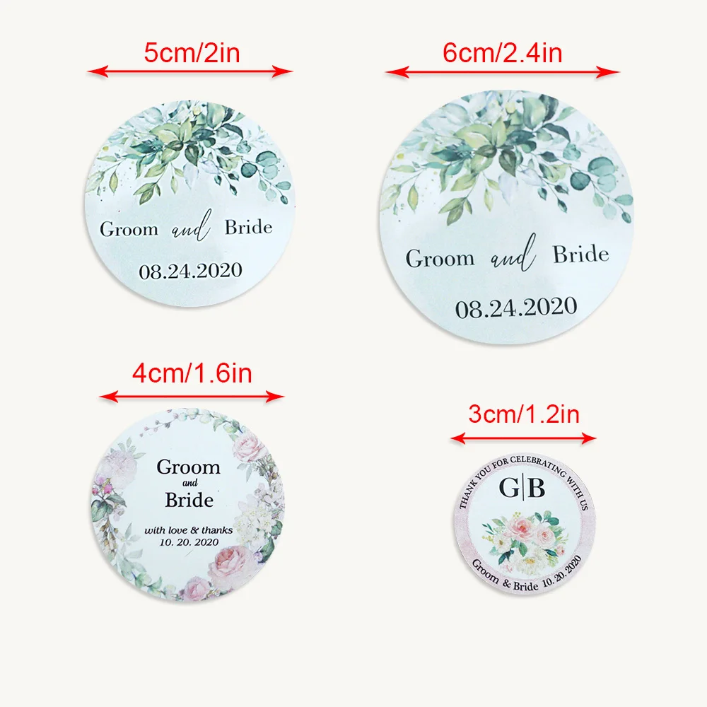 96 шт. 6 см индивидуальные круглые свадебные наклейки персонализированные