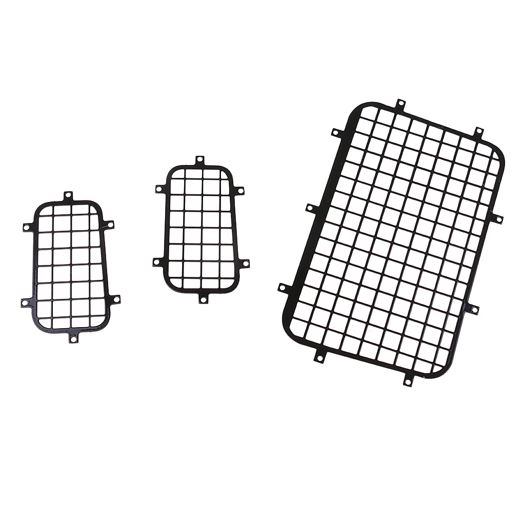 

Metal Window Mesh Protective Net Set for Traxxas -4 4 T4 1/10 RC Crawler Car, Black