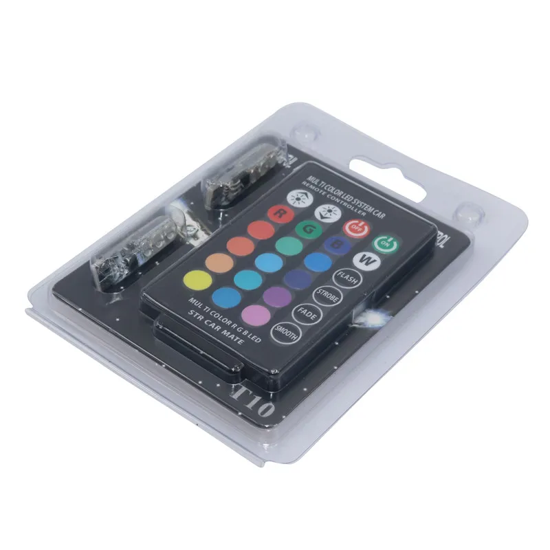 2 шт./компл. светодиодный светильник для автомобиля T10 RGB костюм с пультом