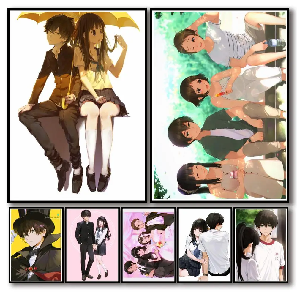 

49 дизайнов аниме Hyouka плакат с белой бумагой Chitanda Eru Oreki Houtarou художественные красивые наклейки на стену для кофейни бара