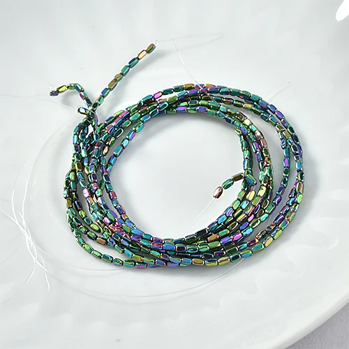 Нестандартные мини рисовые бусины с цветным покрытием прямые браслеты ручной