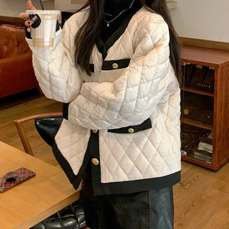 

Xiaoxiangfeng Lingge Cotton Clothes Women's Autumn and Winter Thickened Cotton Clothes 2021 New Design Sense Small Coat