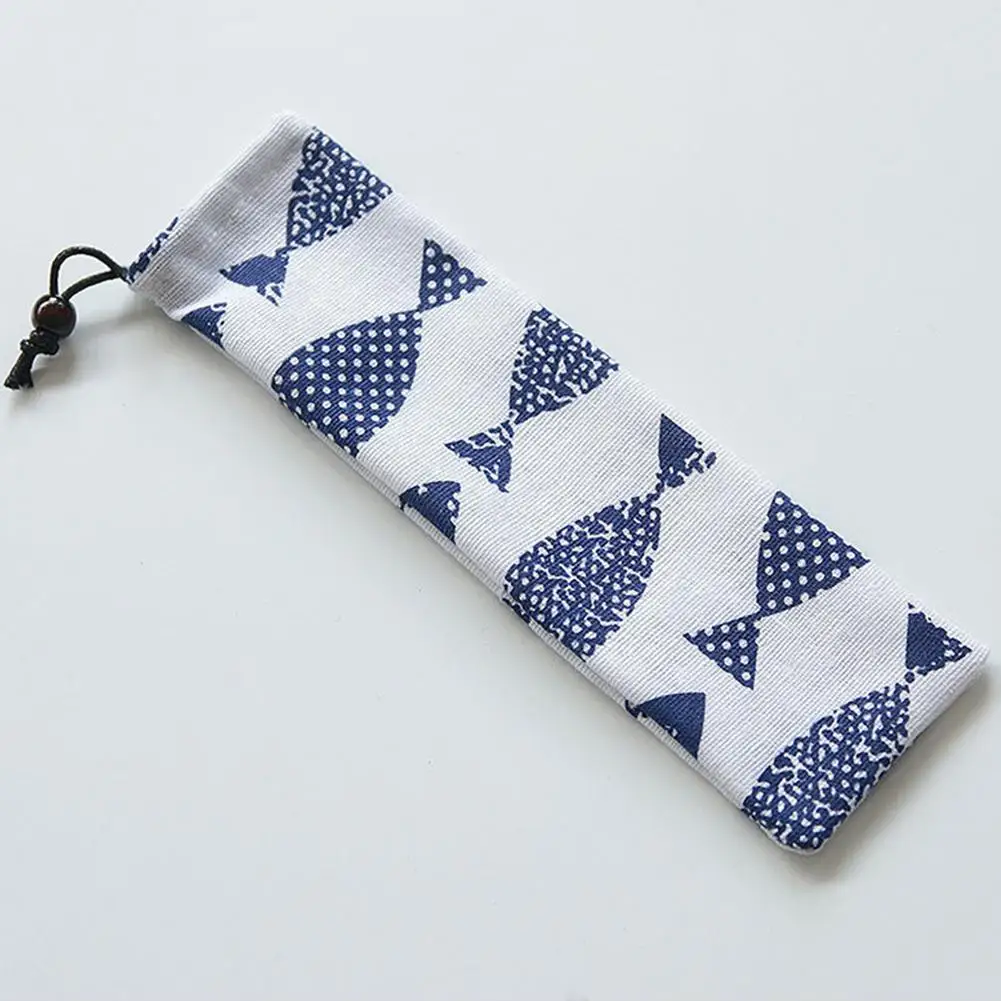 Женская портативная Холщовая Сумка на шнурке для хранения модель в японском