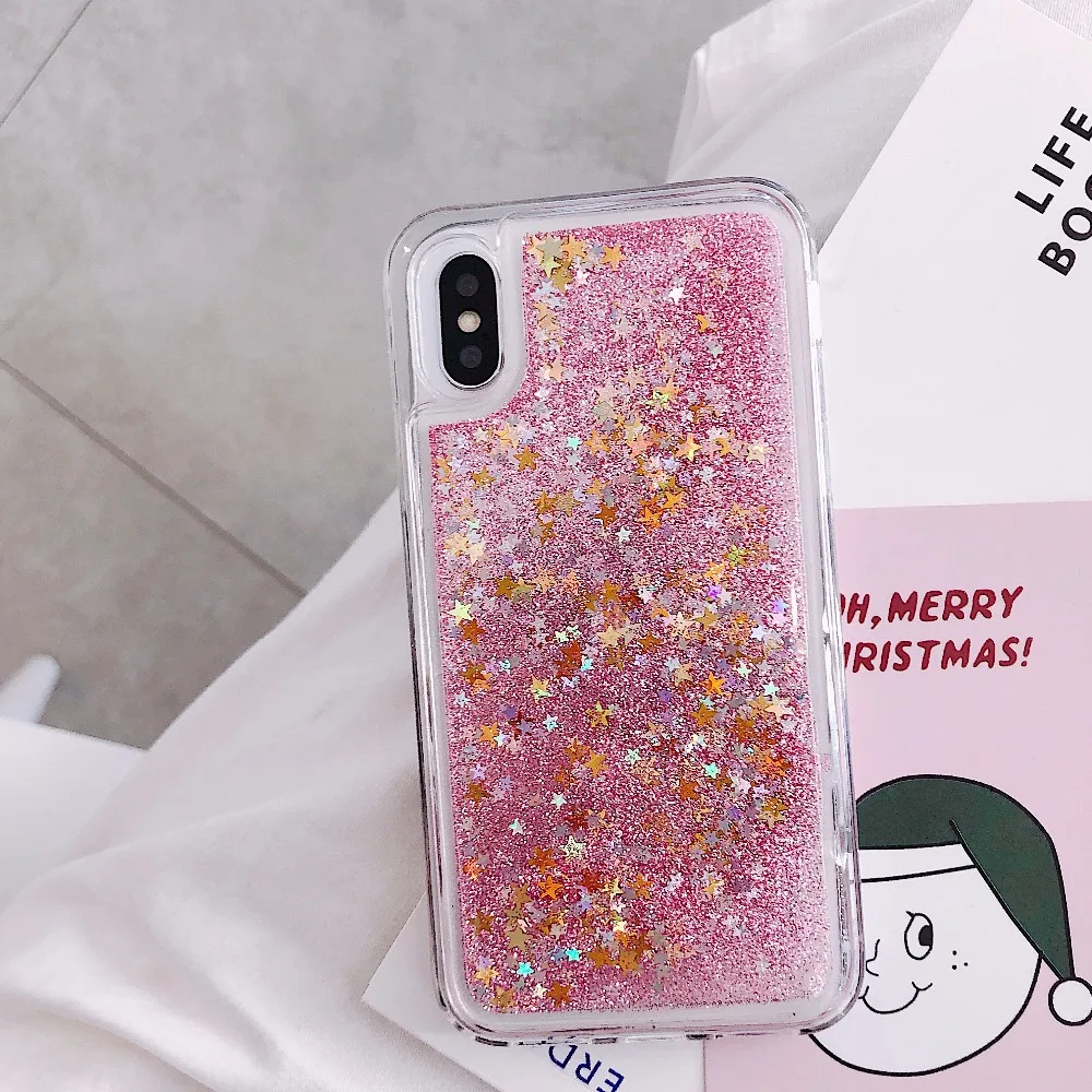 Зыбучий песок сердце блестящий чехол для телефона iphone X XR XS MAX динамический Жидкий