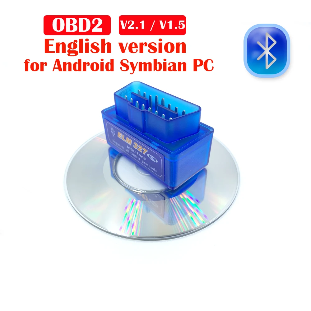 OBD2 обд-сканер-для-авто считыватель кодов ELM327 Bluetooth автомобильный диагностический инструмент V2.1 V1.5 OBD2 ELM 327 Bluetooth для Android/Symbian для OBDII