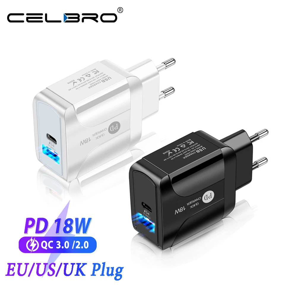 Сетевое зарядное устройство с двумя Usb портами 18 Вт PD3.0 QC3.0|Зарядные устройства