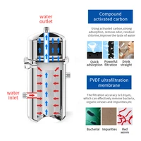 PVDF Ultrafiltration 25LMin Large Water Flow Water Filter 304 Stainless Steel Household Water Purifier Under The Sink