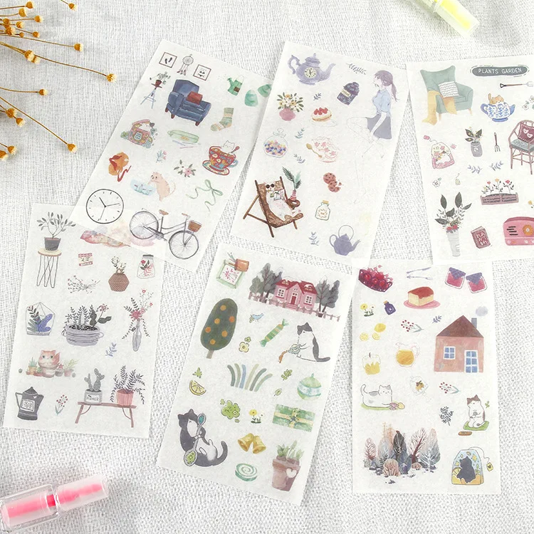 6 шт/лот Серия Love cat Bullet Journal декоративные наклейки из бумаги васи набор