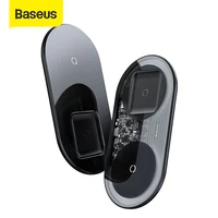 baseus 2 in 1 quick charging wireless charger for iphone 11 xr xs 8 for pods for samsung xiaomi fast wireless charger for huawei