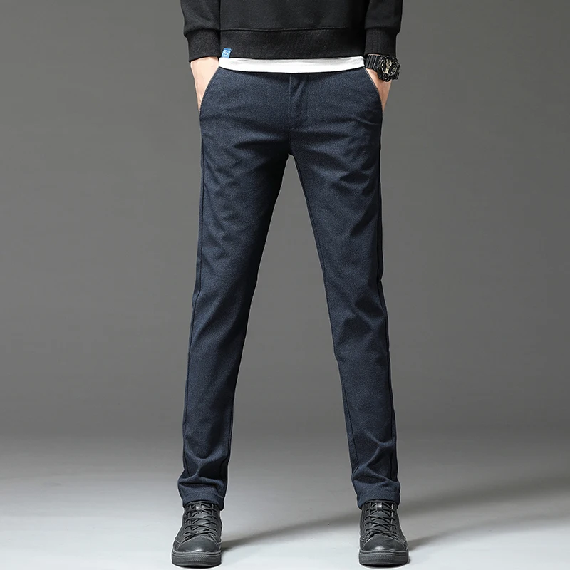 

Luren 2021 New High Quality Pants Men Fashion Casual Pants Men Straight Business Suit Trousers Brand Mens Pants Size