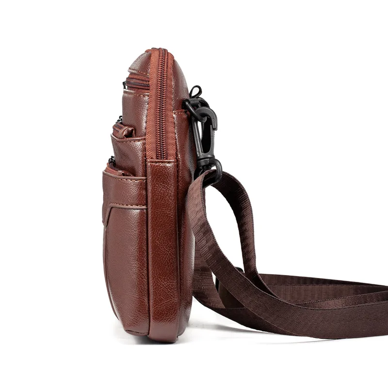 Luxury Man Messenger Bag PU Leather Small Vintage Crossbody Bags For Men Male Shoulder Designer Phone |