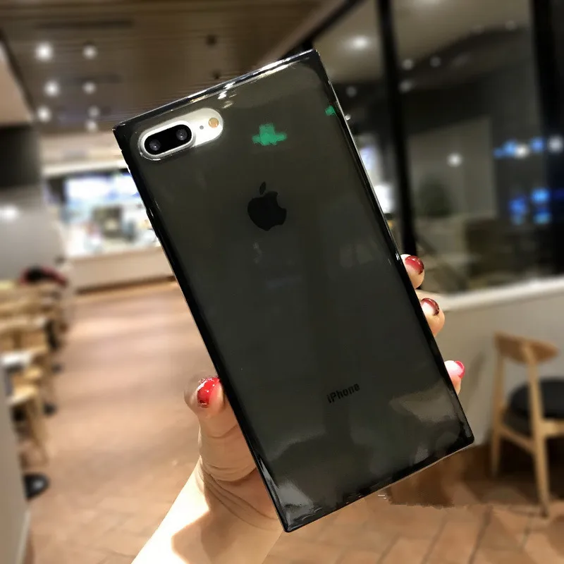Прозрачный квадратный Мягкий чехол из ТПУ для iPhone 12 Pro Max Mini iphone 7 8 plus 11 X Xs XR 6 6s |