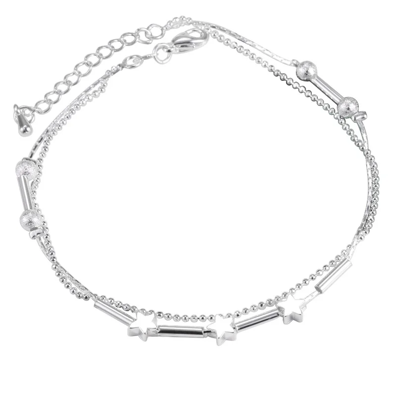 925 стерлингового серебра двухслойные звезды браслеты для женщин элегантная