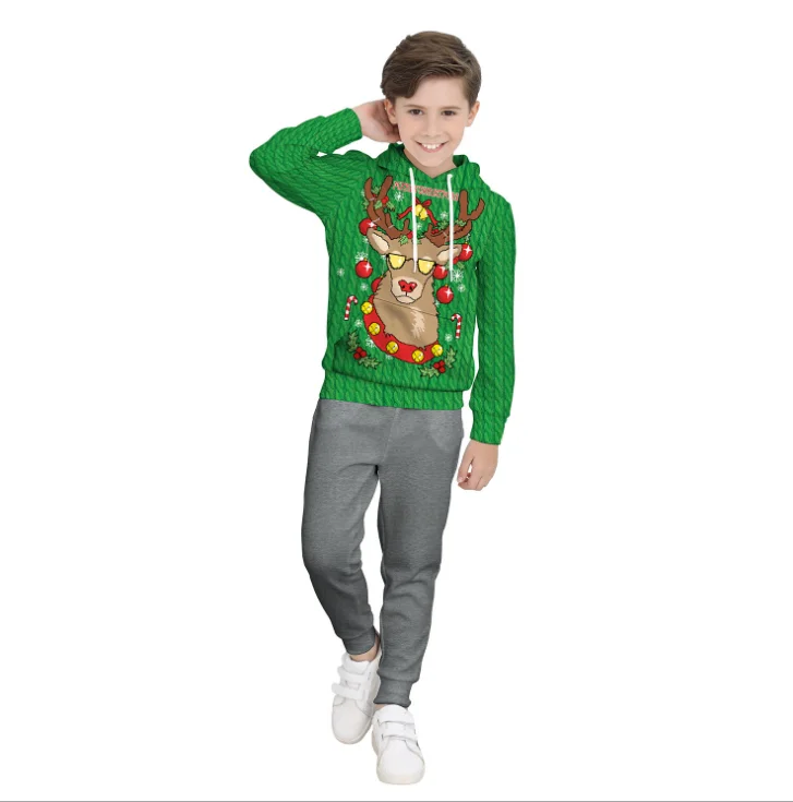 Ugly Christmas Sweater 3D Print Holiday Children's Wear Costume Alpaca Long Sleeve Autumn Winter blouses | Женская одежда