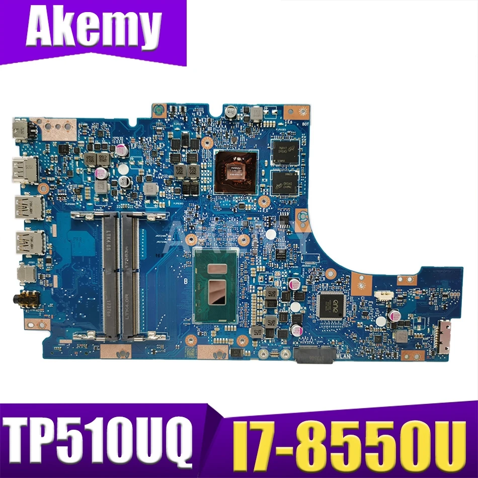 

Akemy 90NB0GC0-R00020 материнская плата для Asus VivoBook TP510UQ TP510UN TP510UQK TP510U ноутбук Mainboard W / I7-8550U (V2G)