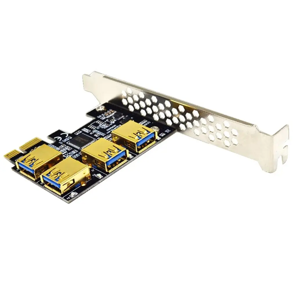 

PCI-E To PCI-E Slot Four-in-one USB3.0 Graphics Card PCB With SATA 6pin 4pin Expansion Cards Riser Card Adapter