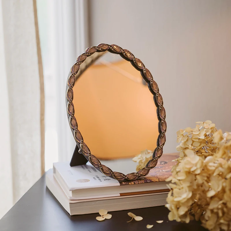 Винтажное зеркало для макияжа с элегантными кристаллами Стразы Декор