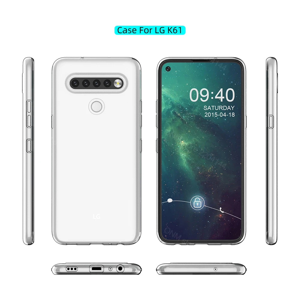 

Case For LG k61 TPU Silicon Clear Fitted Bumper Soft Case for LG K61 Transparent Back Cover