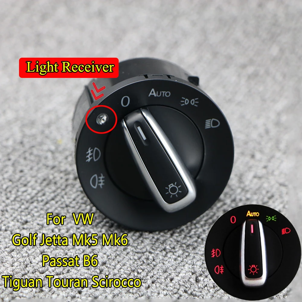 AUTO Headlight Head Lamp Switch Light Sensor Module Upgrade For VW Golf Jetta MK5 6 Tiguan Touran Passat Scirocco