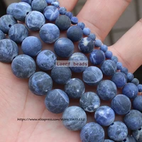 natural frost matte dark blue sodalite jaspers stone beads natural loose beads 15 strand 4 12mm pick size for jewelry making