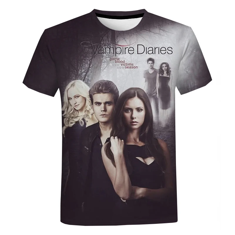 

The Vampire Diaries 3D Printed T-shirt Horror Movie Harajuku Streetwear Oversized Tee Tops Men Women Fashion Casual Cool T-shirt