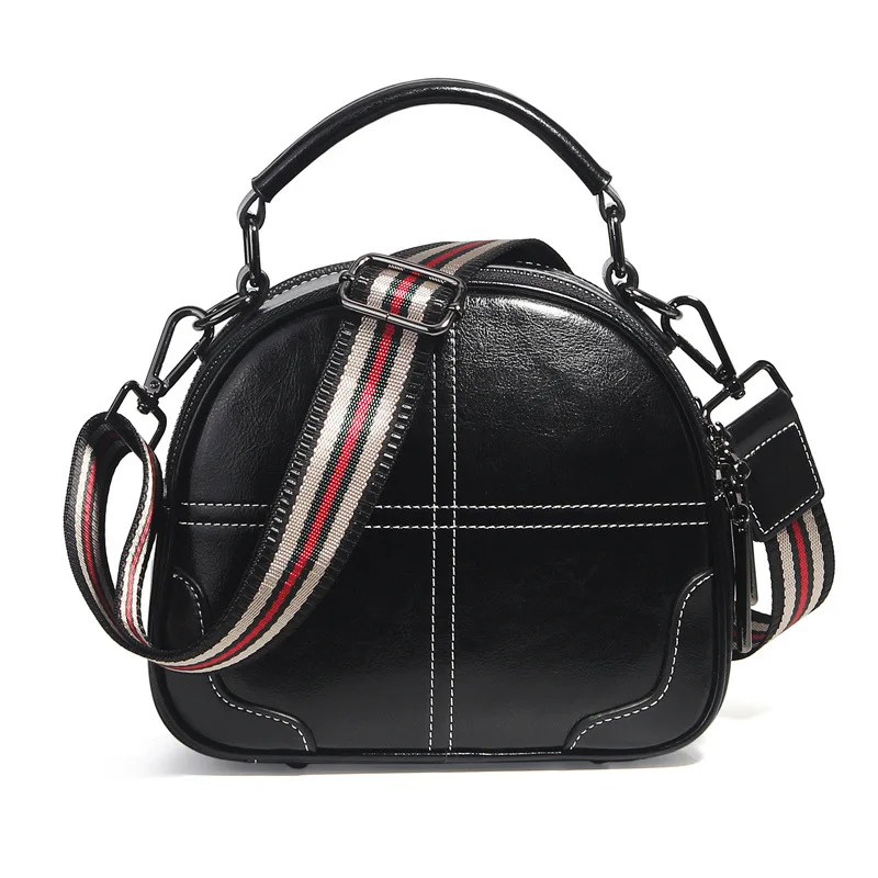 

Круглая женская сумка из натуральной кожи в стиле ретро, мессенджер на плечо высокого качества для женщин, Роскошный дизайнерский саквояж